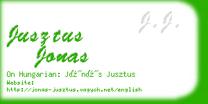 jusztus jonas business card